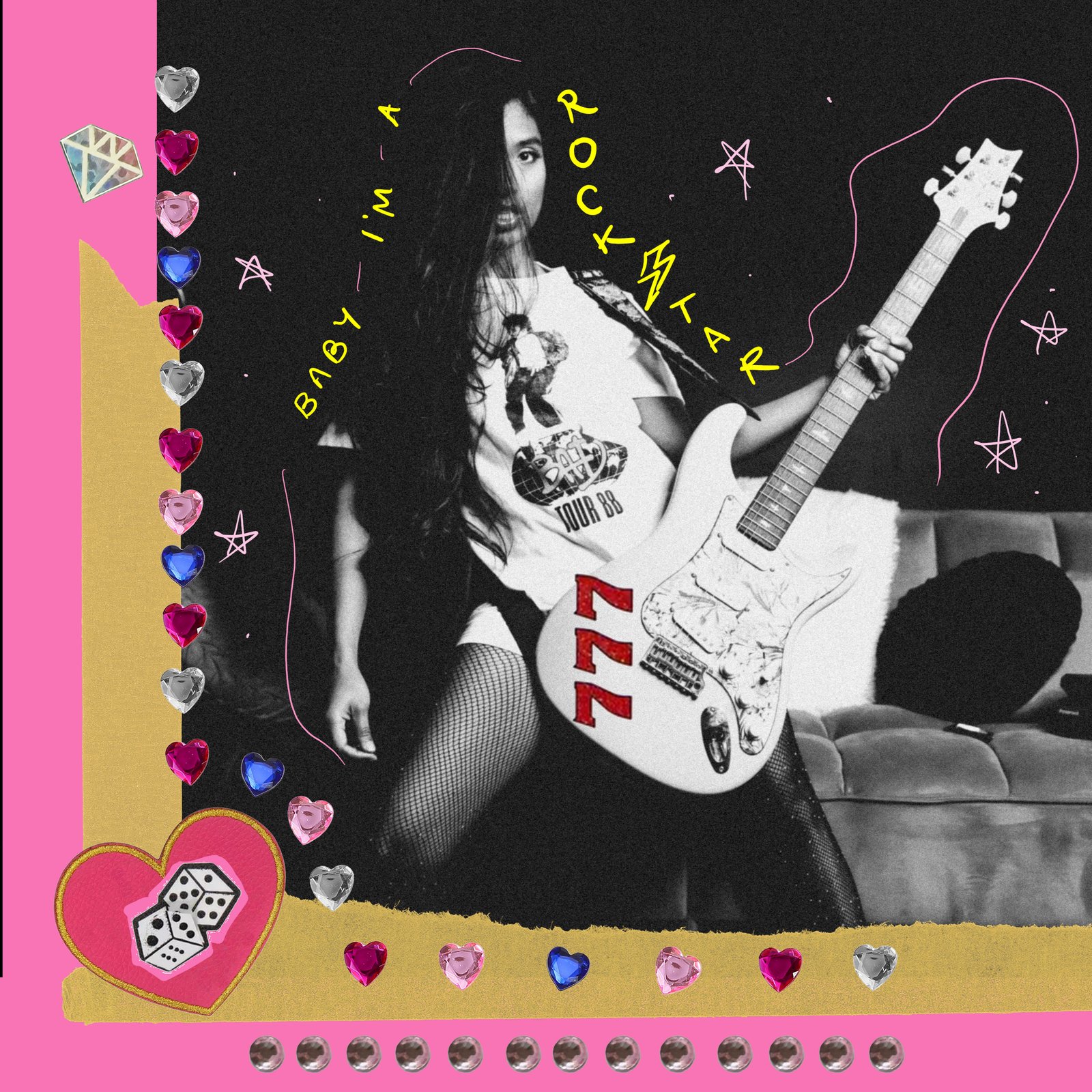 PRÝNCESS with her pink guitar